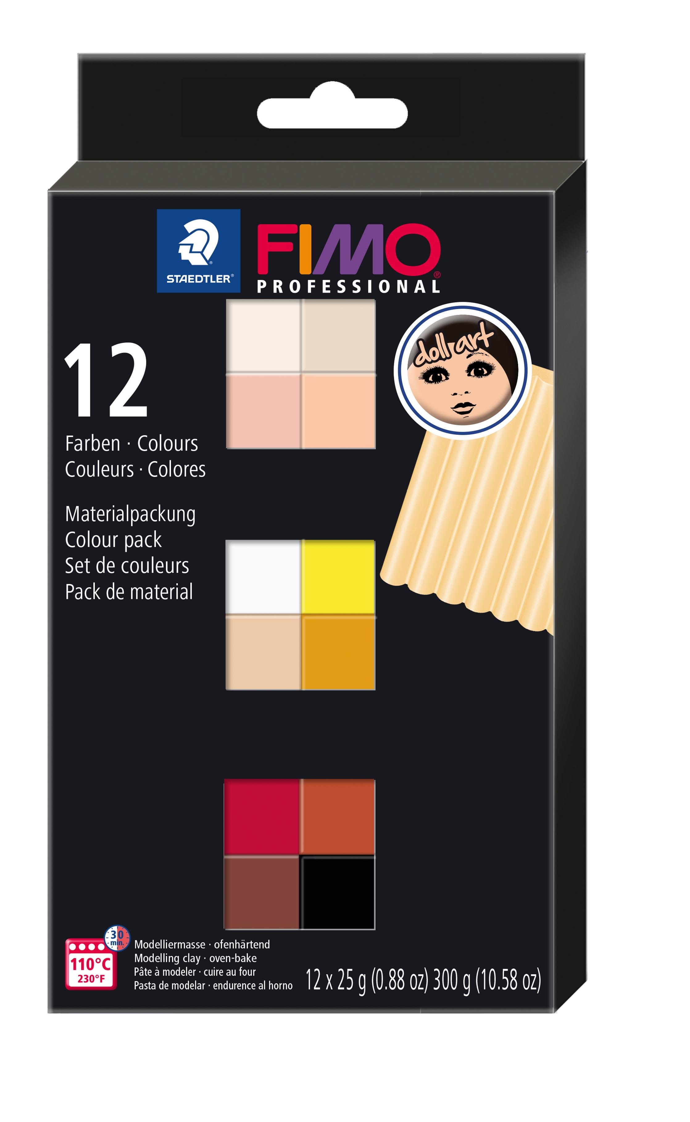 Fimo Prof St 12 X &frac12; Blokke Etniske Farver